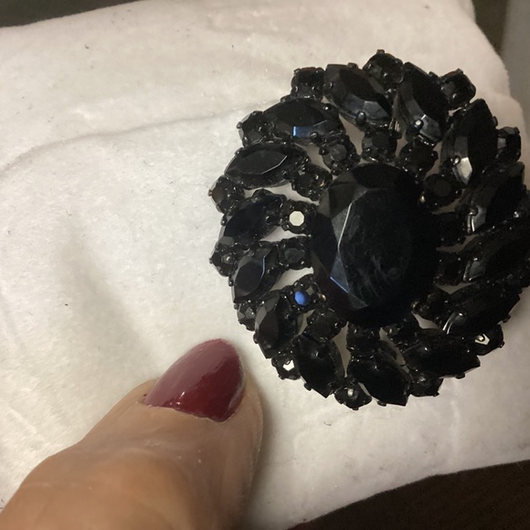 Black rhinestone made in West Germany. BLACKENED JAPANNED. - Picture 4 of 7